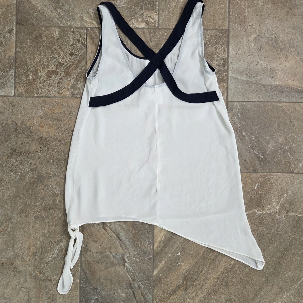 Esley Monochrome Asymmetrical Tank Top Womens S Classy Crisp - Picture 6 of 6